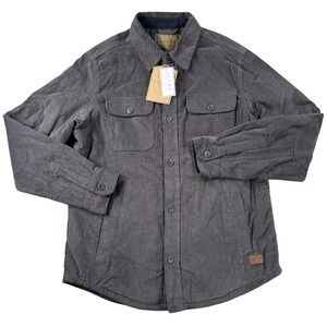 JACHS New York Jacket Mens M Gray Corduroy Sherpa Lined Pockets Outdoors NWT